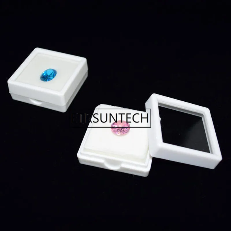 

200pcs Diamond Display Box Square Beads Case Stone Box Gem Tray Plastic Black and White Organizer Holder