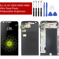 Super jakość lcd do LG G5 Wyświetlacz LCD Ekran dotykowy Digitizer Zespół do LG H840 H850 H860 H820 z ramką Części naprawcze