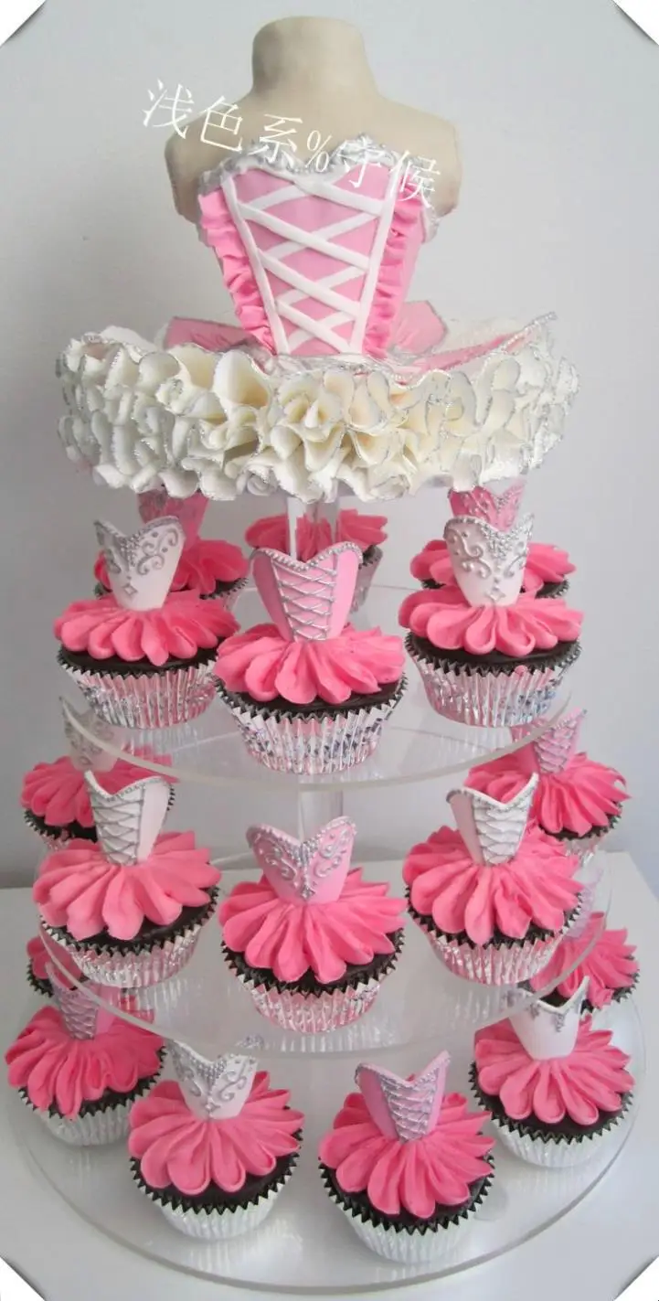 

4 Tiers Round Dismountable Acrylic Cupcake / Cake Holder decoration