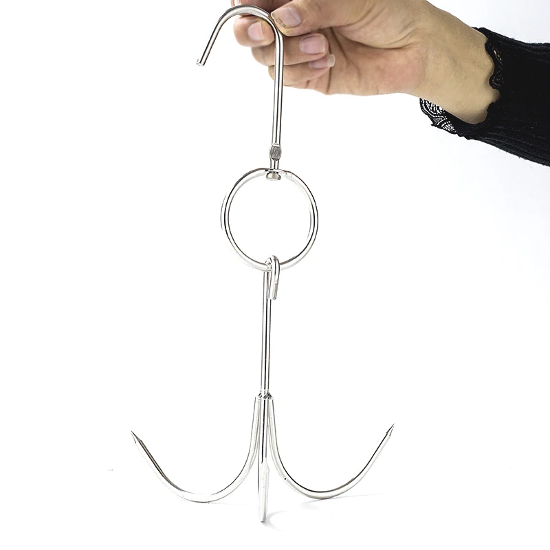 BBQ Grill Shelf Meat Hook, Skewer BBQ Fork Hanger, Stainless Steel Beef Roast Duck Lamp, Restaurant Hook, Outdoor Kitchen Tools