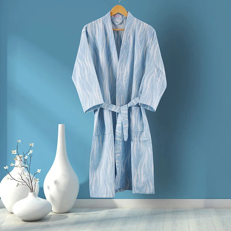 Women 100% cotton Nightgown women Autumn New gauze Robe Japanese Style Ladies Nightgown 100% Cotton Bathrobe Sleepwear