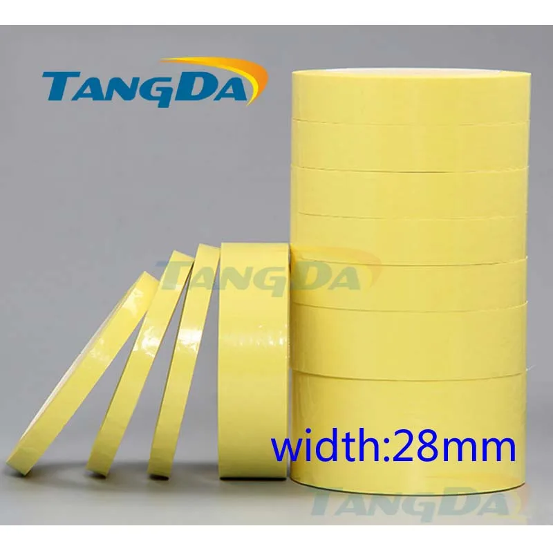 Tangda 28 mét * 70 M, 70 meter Vàng PET Nhiệt Độ Cao Chịu Được Cách Nhiệt Chống Cháy Dính Mylar Tape cho Transformer Coil Bọc