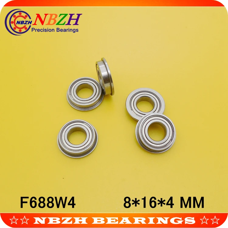 NBZH10pcs high quality ABEC-3  flange bearing F688W4 F688 OPEN SF688 ZZ W4 SF688W4ZZ F618/8ZZ 8*16*4 mm