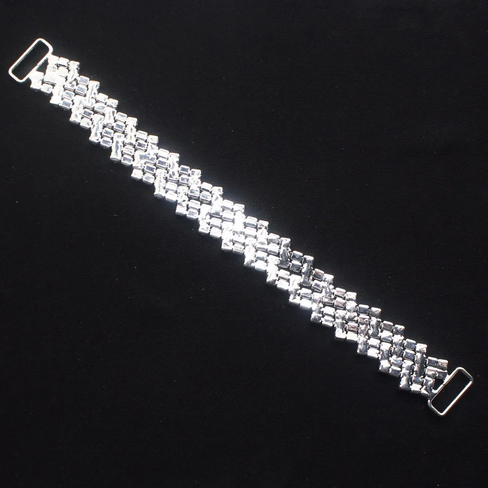 Glamour 2 Pcs 16.5cm Crystal Rhinestone Bikini Connectors/ Buckle Metal Chain For Swimming Wear Bikini Decoration