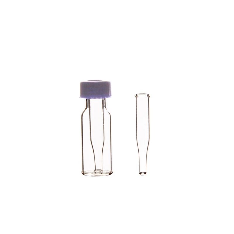 IKEME 100 pieces Micro Insert 250ul Glass Insert Conical Bottom Shell Vial For 9mm Vial No Include Bottle