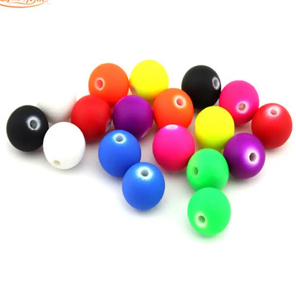 High Quality 6,8,10mm Mixed Candy Color Acrylic Rubber Beads Neon Matte Round Spacer Loose Beads Diy Jewelry Handmade Necklace