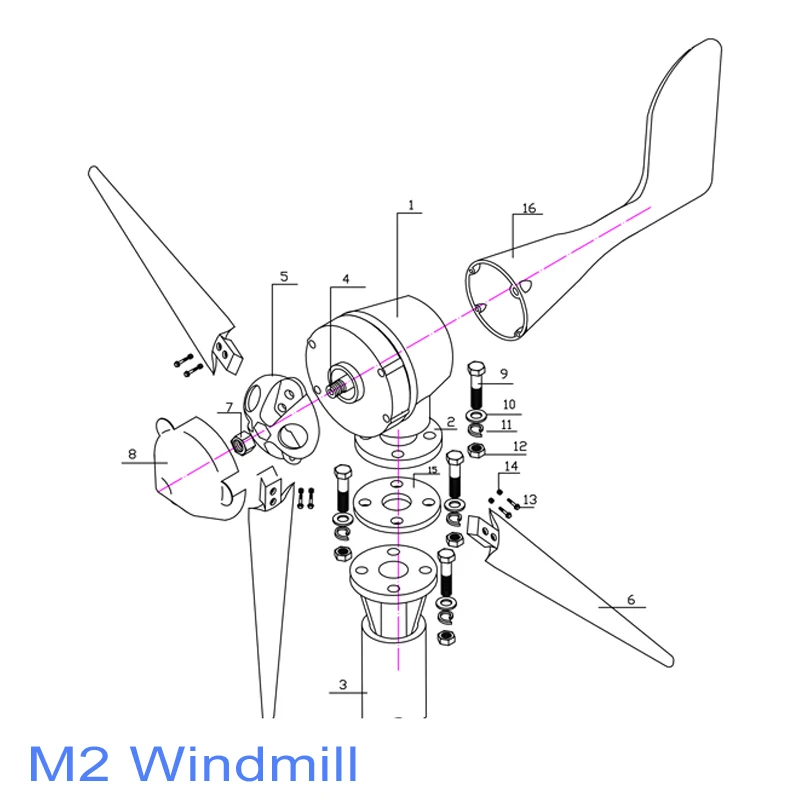 New Wind Power Generator 600w 24v Mini Wind Generator Horizontal For Turbine With 3pcs Blades