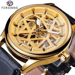 Forsining Golden Gear Movement Retro Royal Classic Fashion Mens Mechanical Wrist Watches Top Brand Luxury Male Clock Relogio