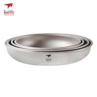Keith Titanium Plates Outdoor Camping Tableware Dishes Set Hiking Travel Ultralight Portable Plate Ti5373 Dropshipping