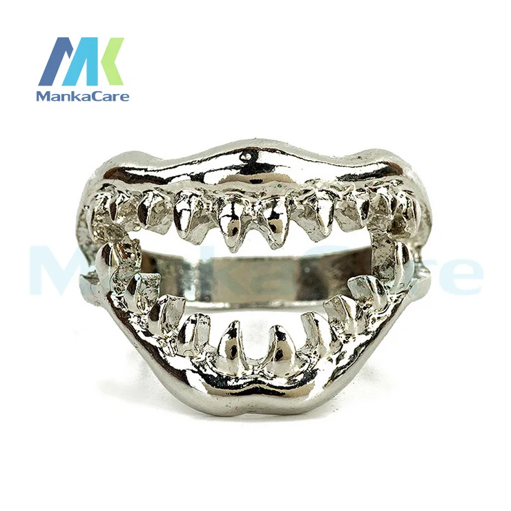 2 pcs Dental gift Teeth shape ring Creative personality punk vampire teeth rings gold ring custom children