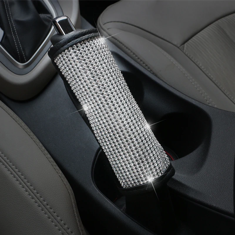 Bing Bling-funda brillante para volante de coche, de cuero PU, con diamantes de imitación de cristal, accesorios para automóviles