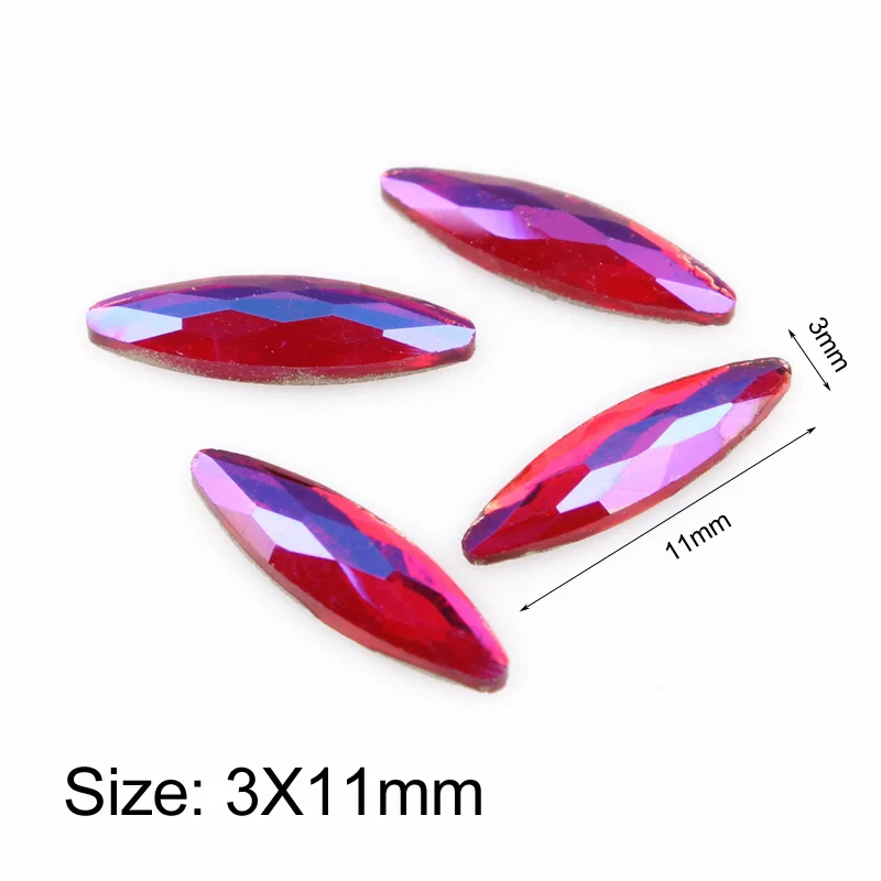 Hot sale Red AB coating Shaped Rhinestone 22 styles Crystals and Stones For 3D Nail Art Decoration Free shipping