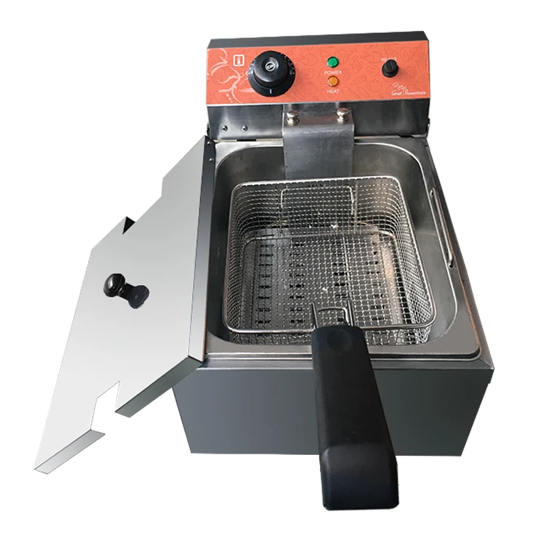 HOT SALE ES-101SP Electric fryer single basket deep fryer Single cylinder French fries machine thick Stainless Steel