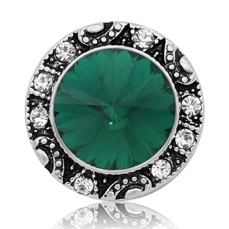 New KZ3137 Charming colorful Round rhinestone crystal 20MM snap buttons fit snap bracelet jewelry wholesale