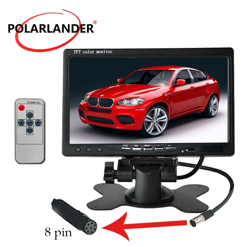 7 Inch TFT LCD Digital Display  2-channel video input backup Rear View camera Car Monitor display reverse priority