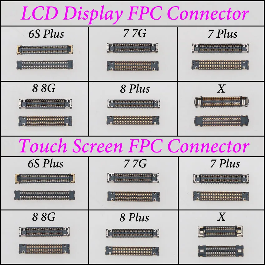 cltgxdd LCD Digitizer/Touch Screen Display FPC connector For iPhone 6S plus 7 7Plus 8 8Plus X On Motherboard Logic board Port