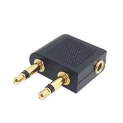 1 adattatore audio jack da 3,5 mm per PC, convertitore audio per auricolari da viaggio per compagnia aerea, accessori per adattatori per cuffie per aereo