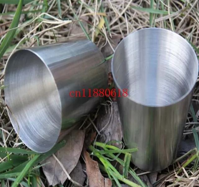 100sets/lot Free Shipping 4 Pieces 30ml Beer Cups with Bag Outdoor Travel Mugs Stainless Steel Cups