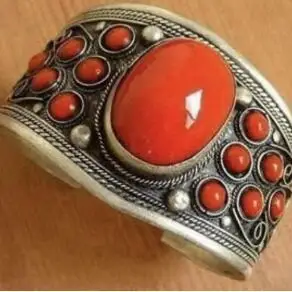 Hot-selling new multi-style hand-carved Longman Tibetan Silver Turquoise Cuff Bracelet Free shipping