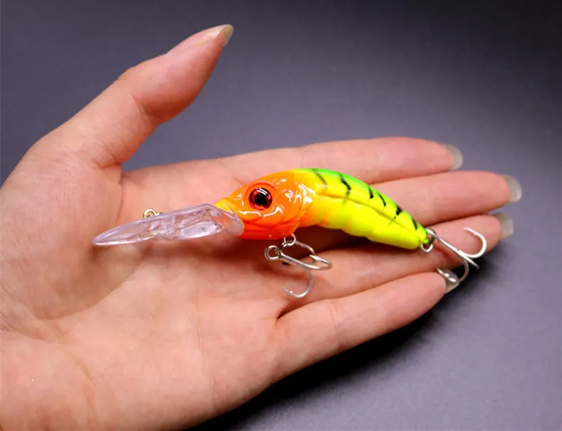 10PC New Crankbait Fishing Lures 10cm 13.4g 3D Long Tongue Sinking Crank Bait Wobblers Board Deep Diving Long Shot