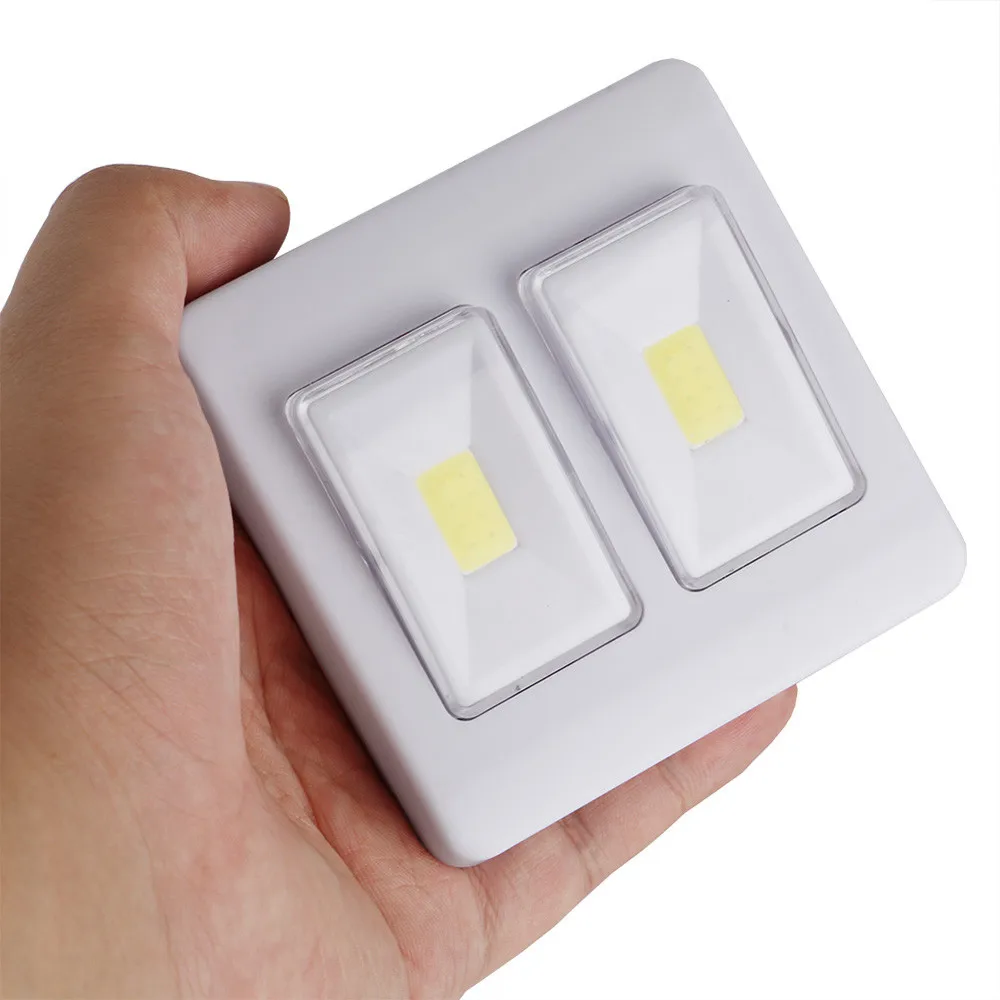 Mycyk 3W COB LED Menghidupkan dan Mematikan Lampu Dalam Ruangan Koridor Lampu Malam Kamar Anak-anak Portabel 2 Lampu Lemari LED Daya Baterai