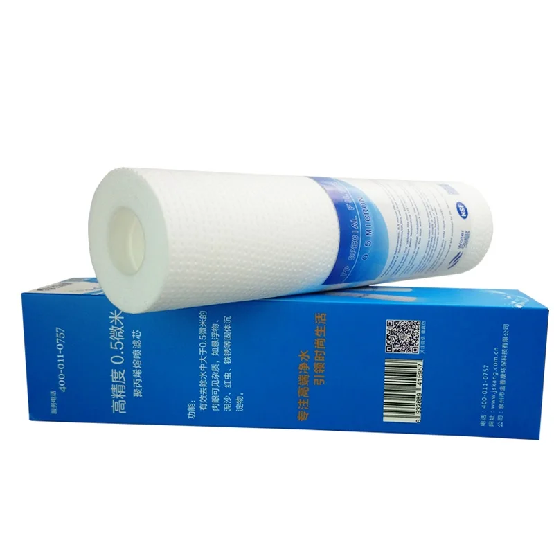 2pcs 10 Inch PP Cotton Acupuncture 0.5 Micron Sediment Filter Water Purifier Common Front Filter Cartridge Aquarium