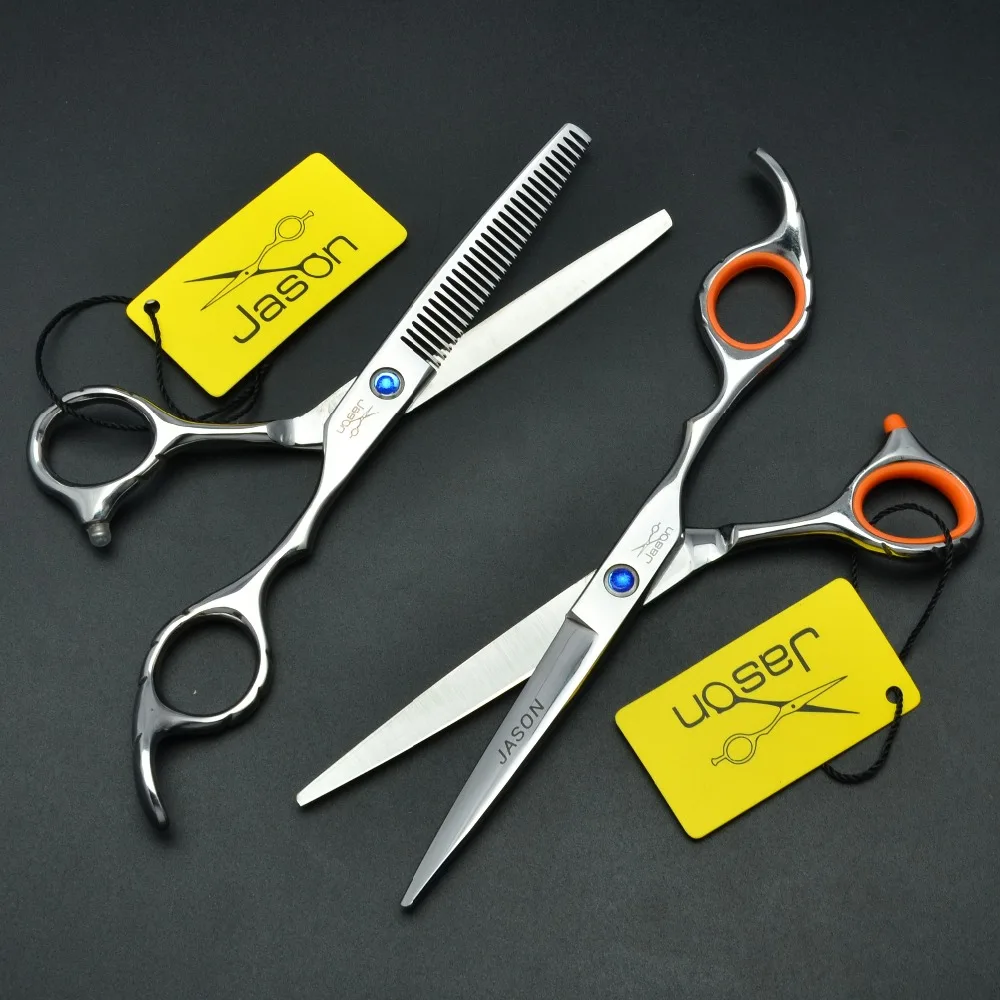 

305# 6'' Brand Jason TOP GRADE Hairdressing Scissors JP 440C Professional Barbers Cutting Scissors Thinning Shears Hair Scissors