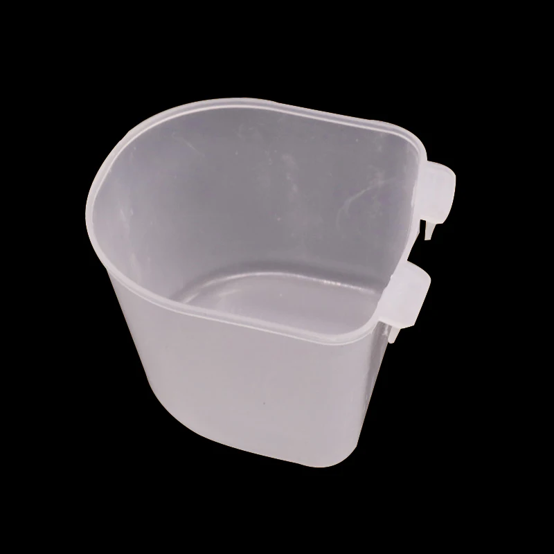 10 Pcs transparent small sand cup pigeon water dispenser bird hopper cage cup bird feeder trough food box 65 x 60 x 45mm