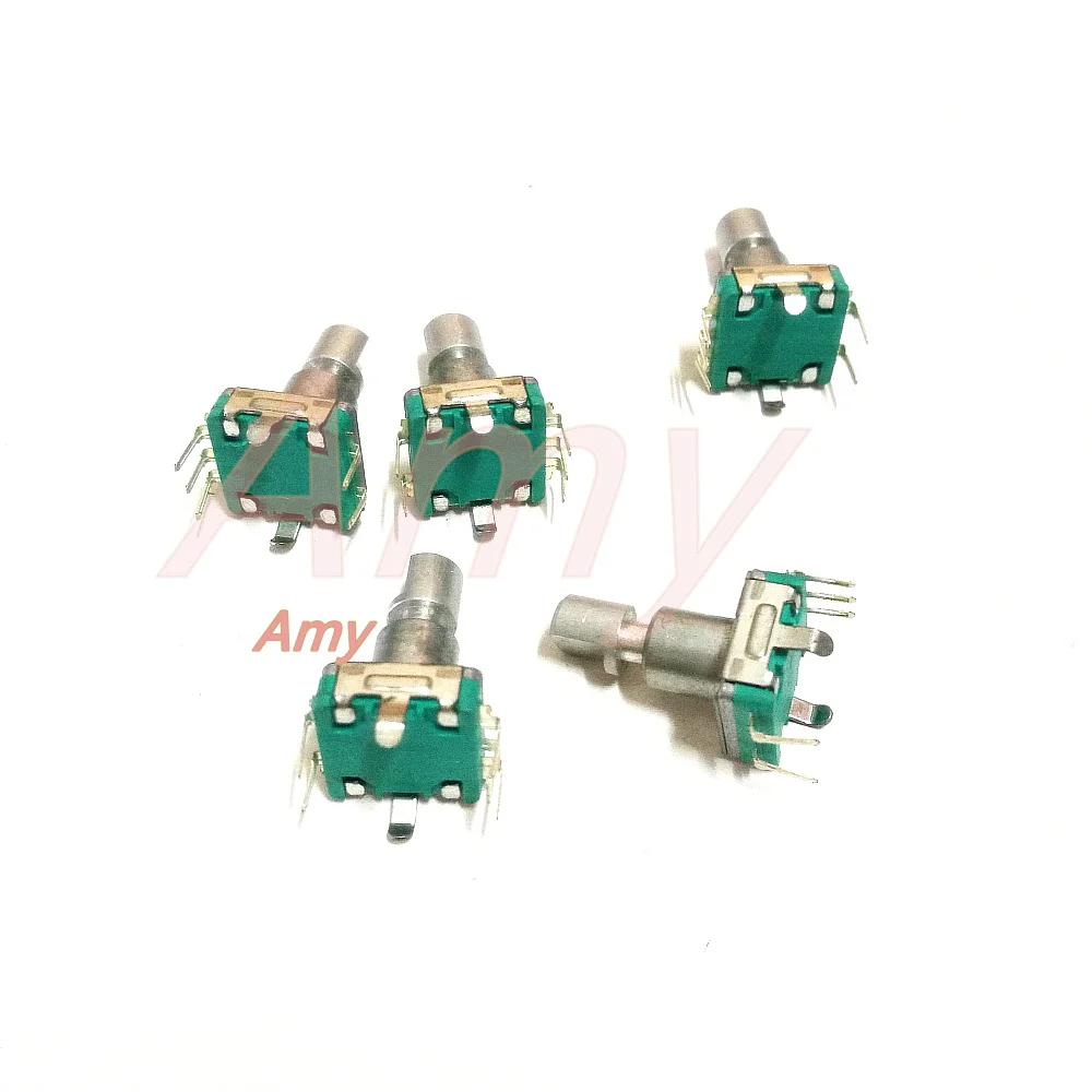 50pcs/lot  EC11 type encoder with switch 30 positioning 15 pulse shaft length 15MM vehicle volume potentiometer