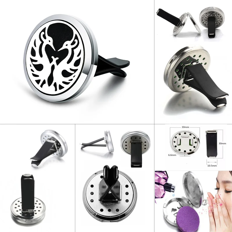 Difusor de perfume na árvore da vida, medalhão de óleo essencial para aromaterapia, aço inoxidável, purificador de ar