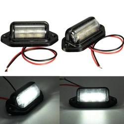 Luces de matrícula para camión, lámpara de remolque, bombillas de camión, 6LED para barco, motocicleta, RV, remolque, 12V, luz de matrícula, accesorios para coche