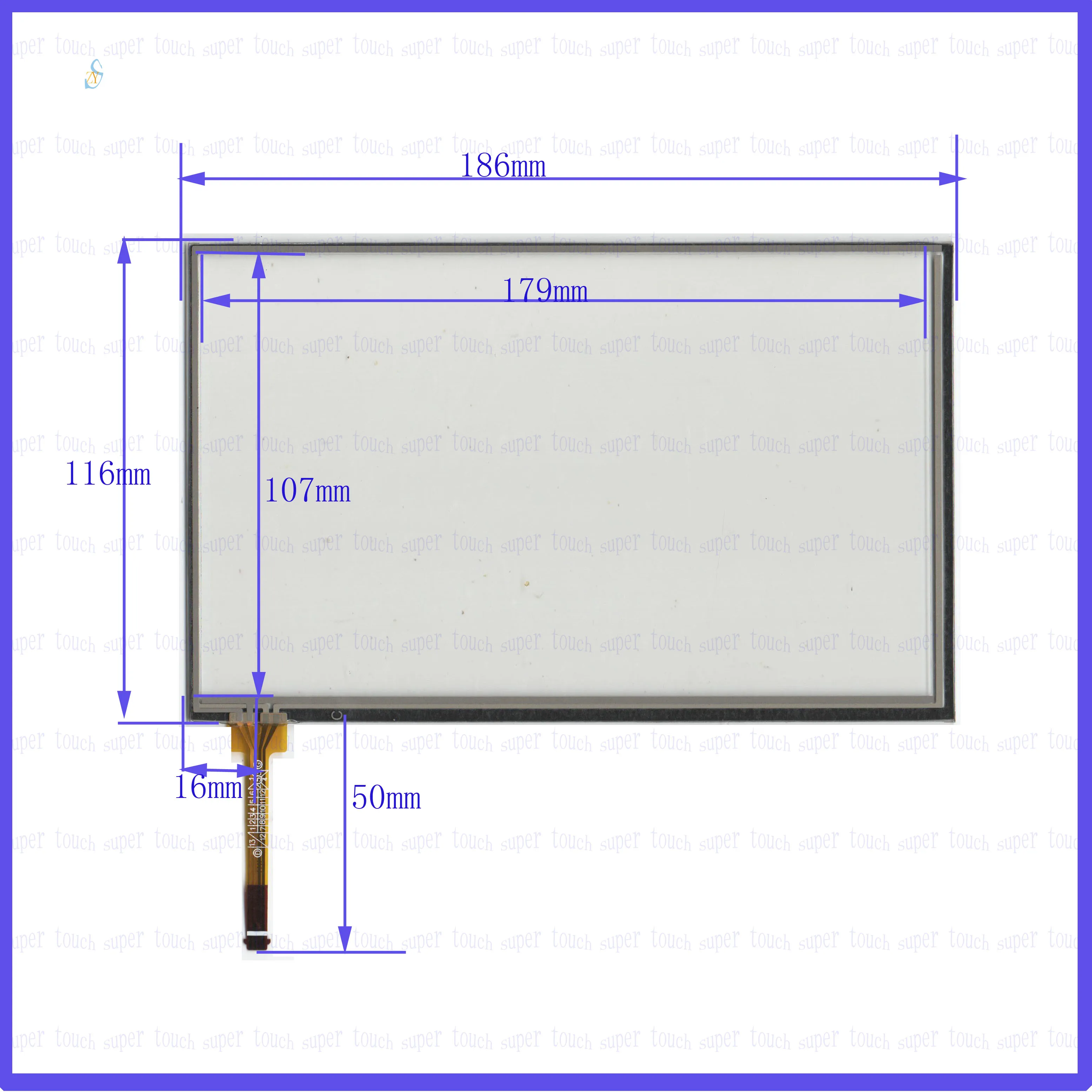 wholesale 10PCS/LOT KDT-6451   186*116MM 8inch  resistance screen  for GPS CAR this is compatible welding type