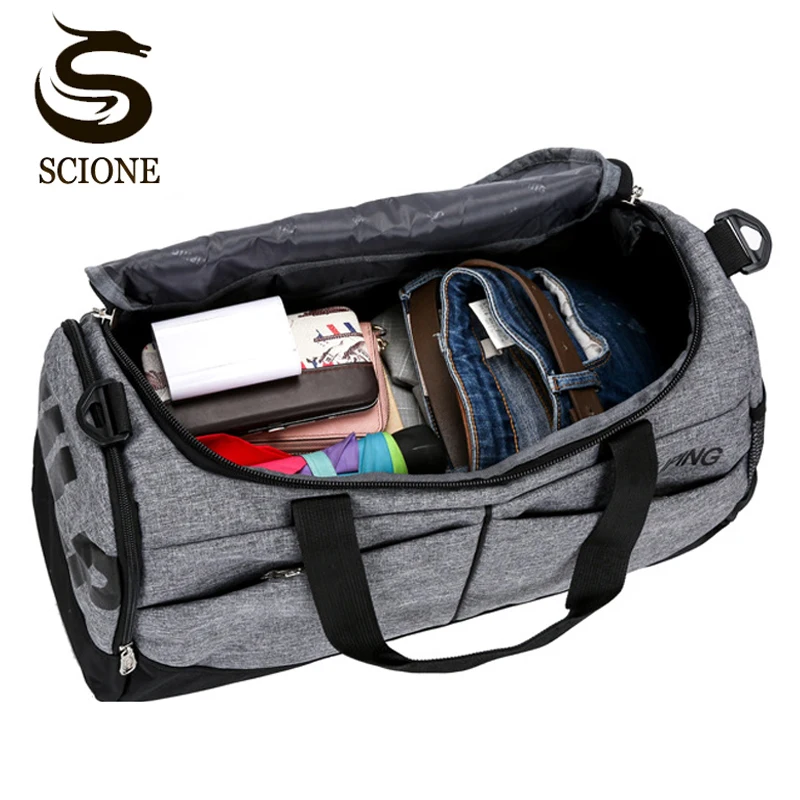 Imagem -02 - Bolsa de Viagem de Grande Capacidade Masculina Feminina Bagagem Esporte Bolsa de Lona Dobrável de Ombro de Viagem Imperdível