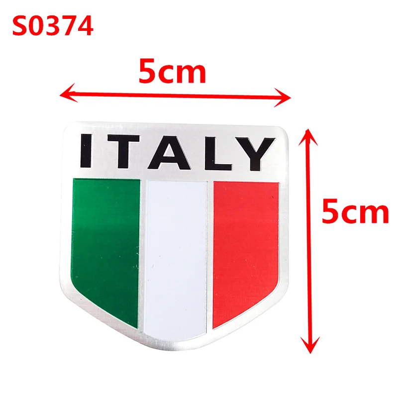 3D Aluminum Italy Italian Flag Adhesive Emblem Badge Car Sticker Motorcycle Decal For Alfa Romeo Fiat Ferrari Honda Suzuki BMW