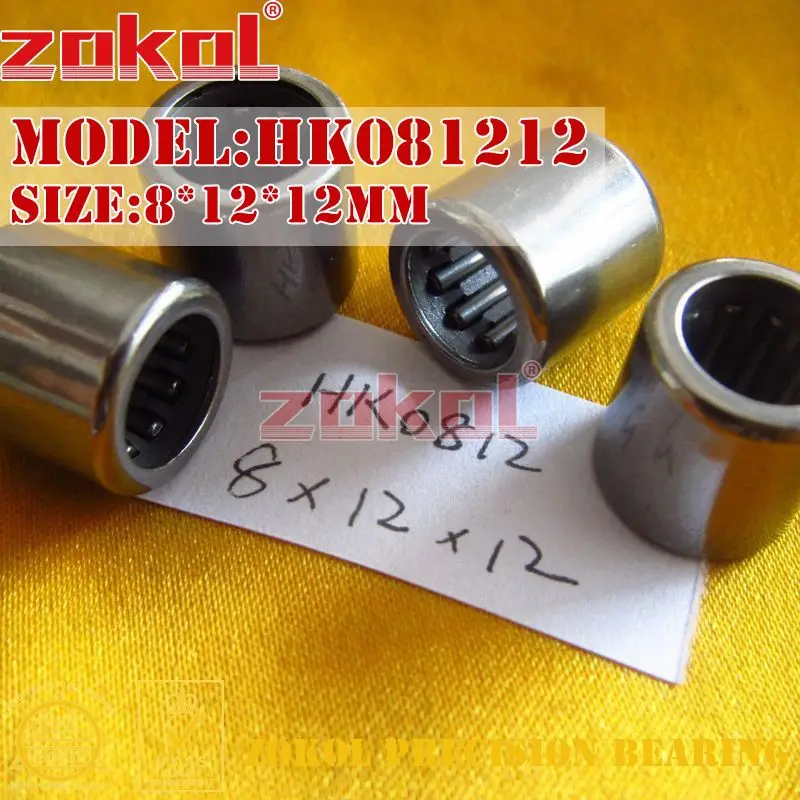 ZOKOL 10Pcs/Lot HK0808/0810/0812 Drwan Cup Caged Needle Roller Bearings With Open End 8*12/10/12