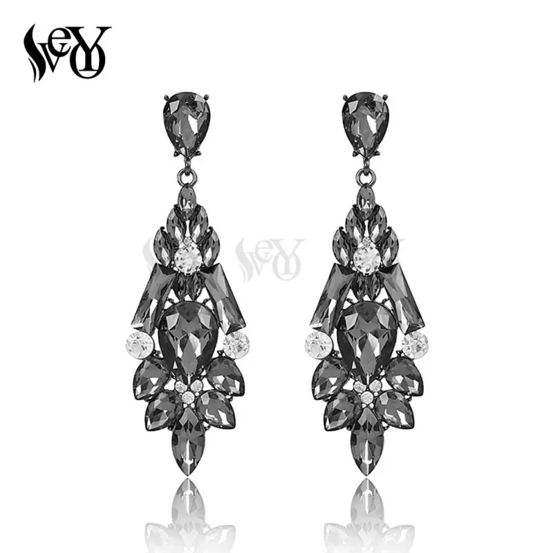 VEYO Crystal Drop Earrings For Woman Luxury Earring Elegant High Quality Brincos Pendientes