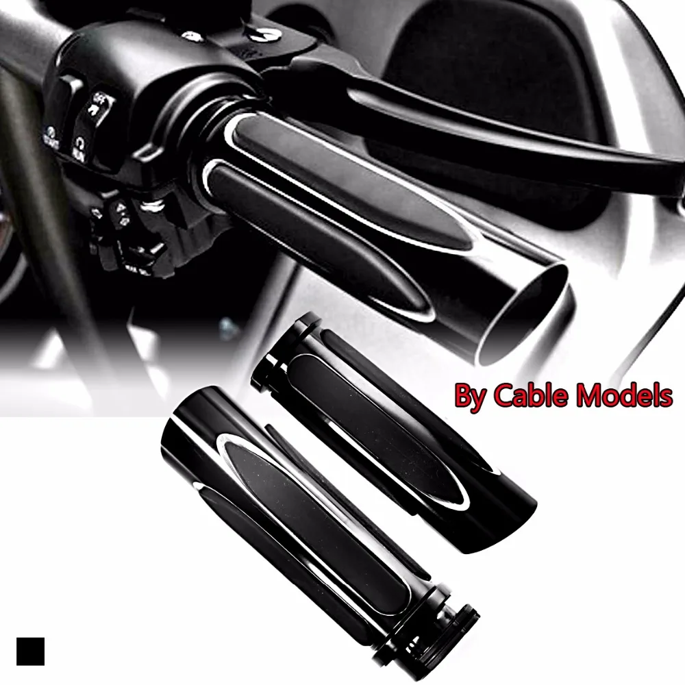 Shallow Cut Black Soft Touch Comfort Grips Hand Grip Set For Touring Sportster Dyna 883 1200 Custom Motorcycle