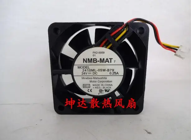 Original NMB 2410ML-05W-B79 6025 6CM 0.25A 3 line stop alarm inverter fan