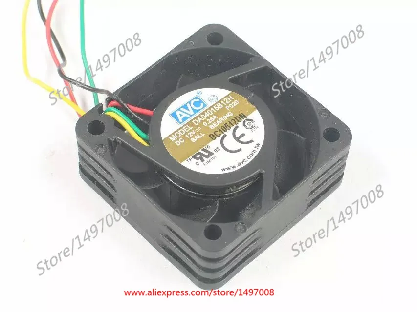 AVC DA04015B12H P020 DC 12V 0.26A 40x40x15mm Server Cooling Fan