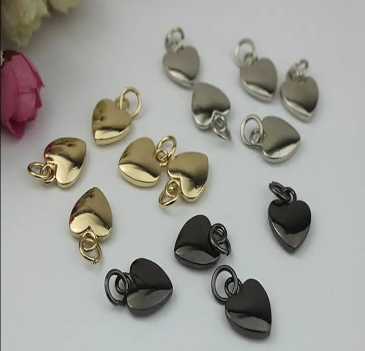 

(20 PCS/lot) high-grade metal plating processing leather shoes handbags heart-shaped zipper pendant decorative accessories