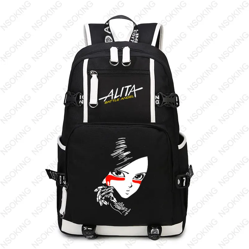 Film Alita BattleBackpack Angel  Student School travel bag New laptop bags Boy girl Unisex Oxford blue Backpacks