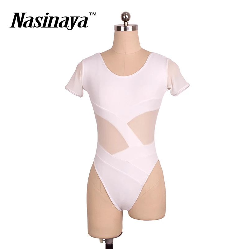 Adult Women\'s Gymnastics Competition Training Clothing Leotard Bodysuit Fitness Ballet Dance Clothing Basic Mesh 3 Colors