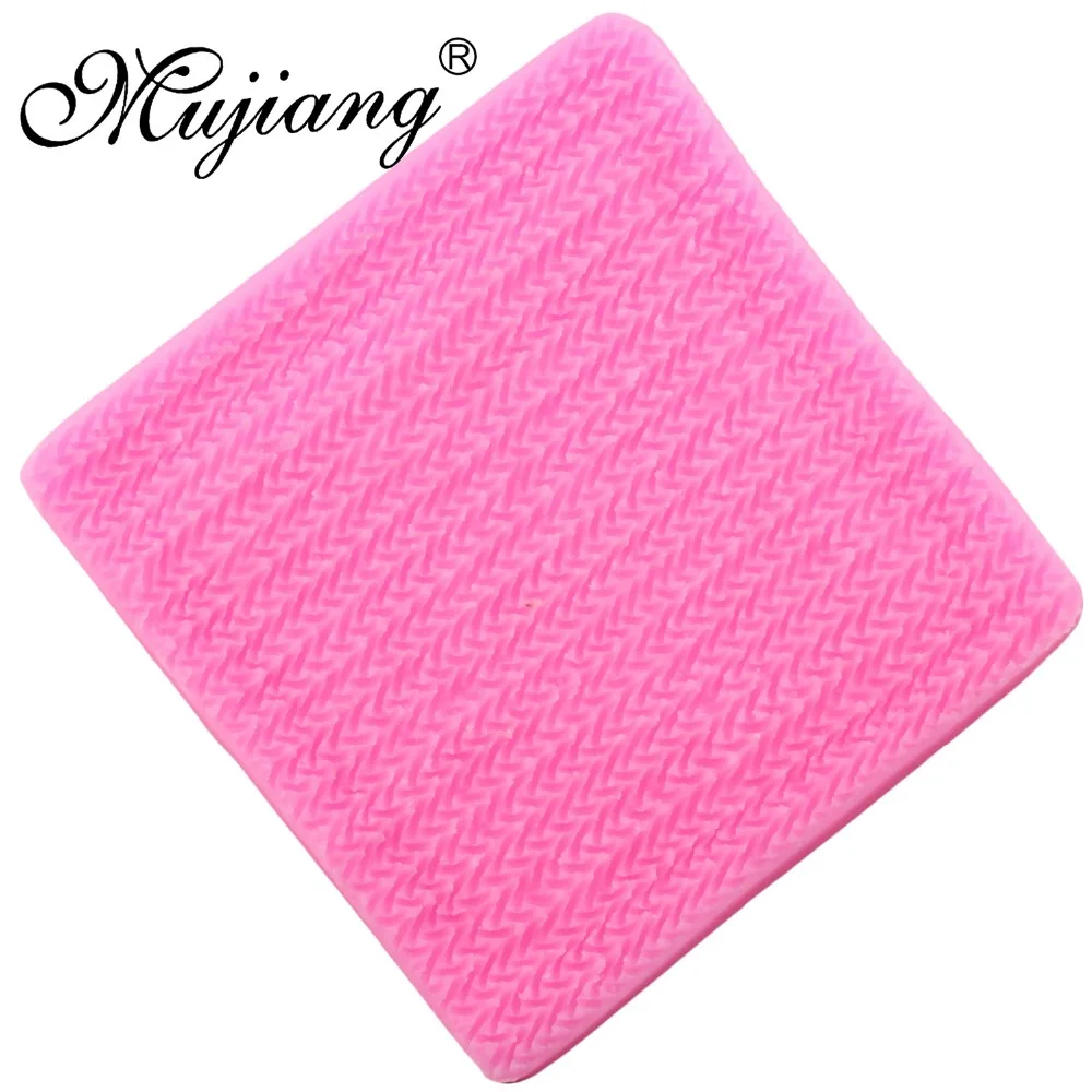 Sweater Fabric Knitting Texture Biscuits Embossed Pad Decorating Lace Mat Silicone Mold Fondant Wedding Cupcake Decoration Tools