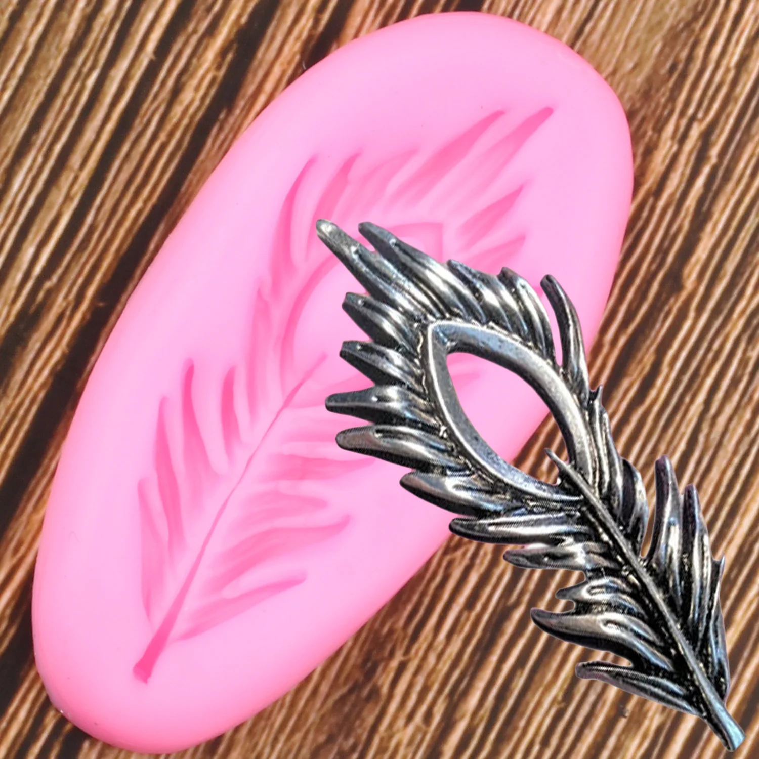 3D Feather Silicone Mold Wedding DIY Cupcake Topper Fondant Decorating Tools Kitchen Baking Chocolate Candy Gumpaste Moulds