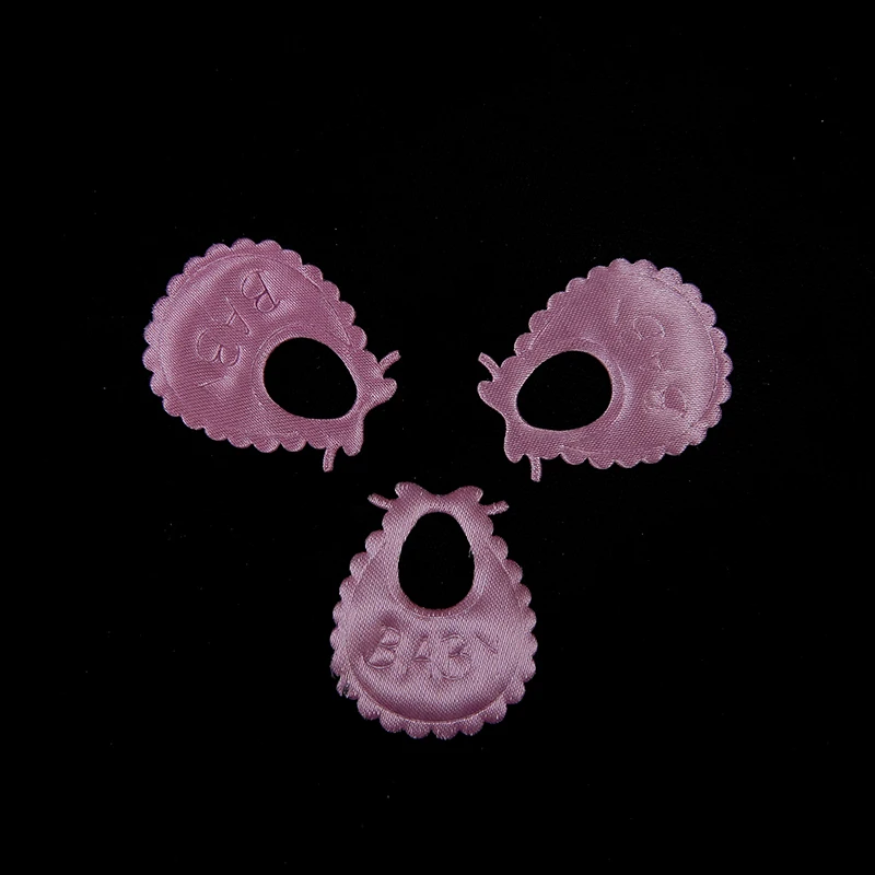 50pcs/lot Satin Baby Bib Embellishment For Baby Shower Birthday Party Baptism Gift DIY Applique Craft Decoration