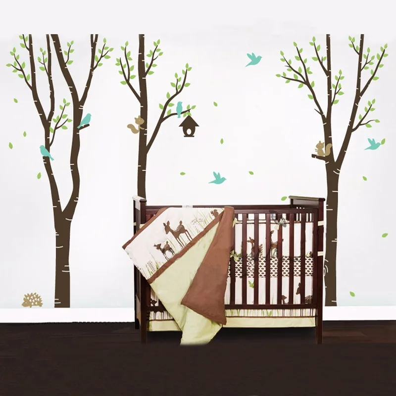 

Wall Decals Tree with Birds and Animals Vinyl Kids Wall Sticker Huge Nursery Mural Decoration Wall Stickers for Kids Rooms D637