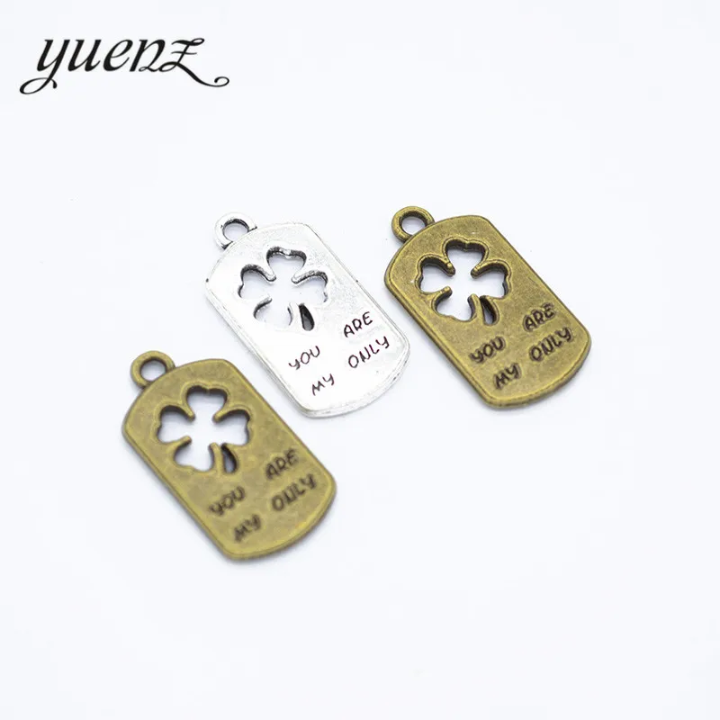 

10pcs Letter Clover Charms Pendants Jewelry Making 25*13mm Q412