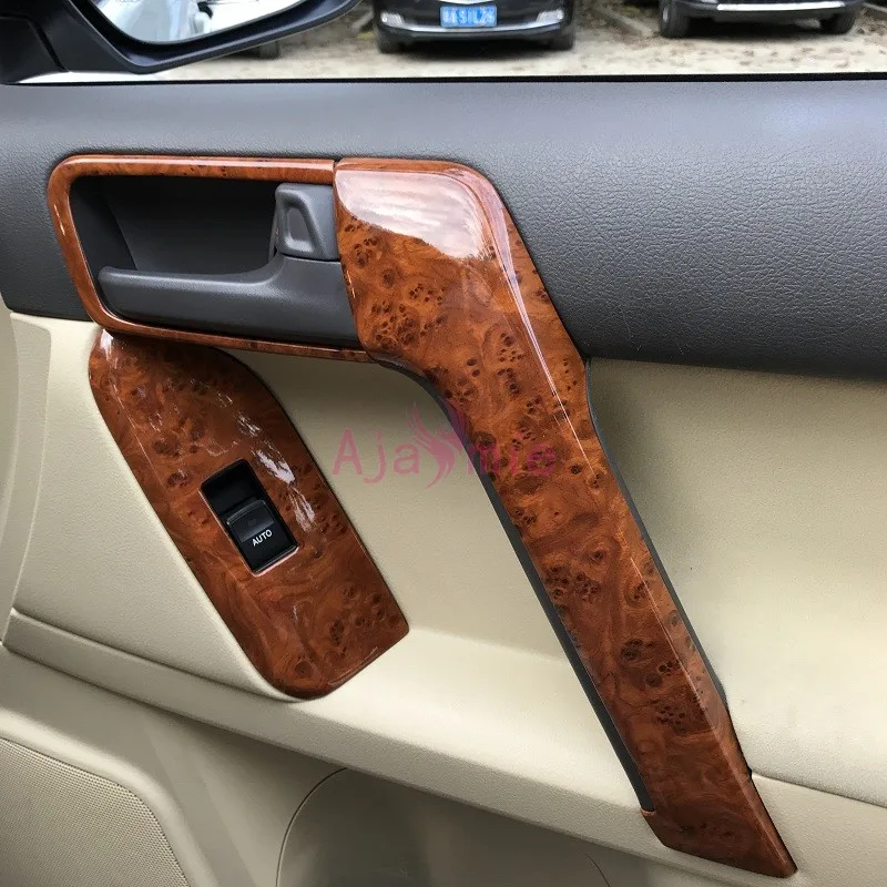 

For Toyota Land Cruiser 150 Prado LC150 FJ150 2010-2018 Interior Wood Door Handle Grab Holder Car-Styling Accessory