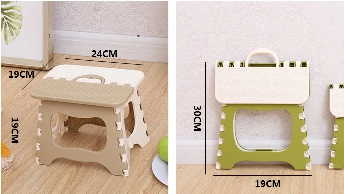CAMMITEVER Random Color Portable Plastic Folding Stool Home  Ottomans Outdoors Fishing Study Dinner Children Stool Kid Chairs