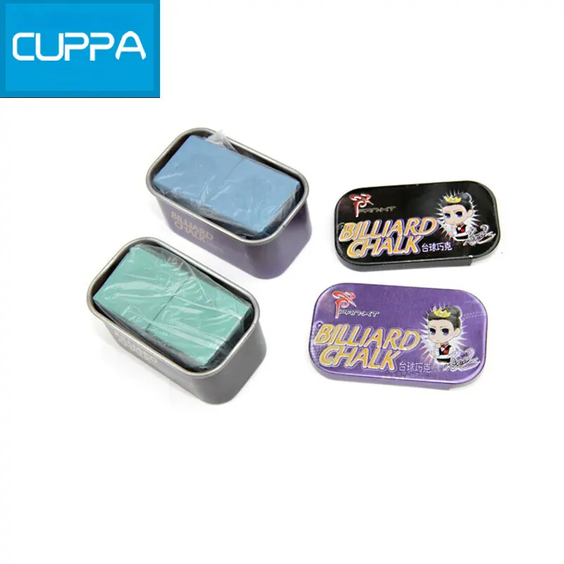 

2 Pcs/lot Cuppa Billiard Chalk Billiards Snooker Accessories Oily and Dry Billiard Chalks Tow Colors 2016 China